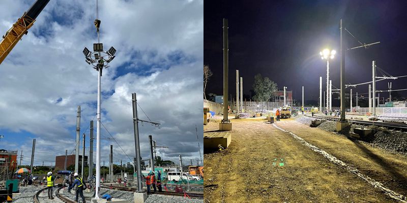 LED High Mast Lighting Project For Train Station In The Philippines